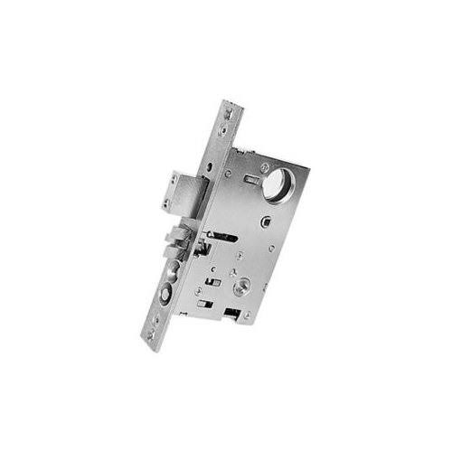 Right Hand Exit Mortise Lock in Satin Brass and Black X819