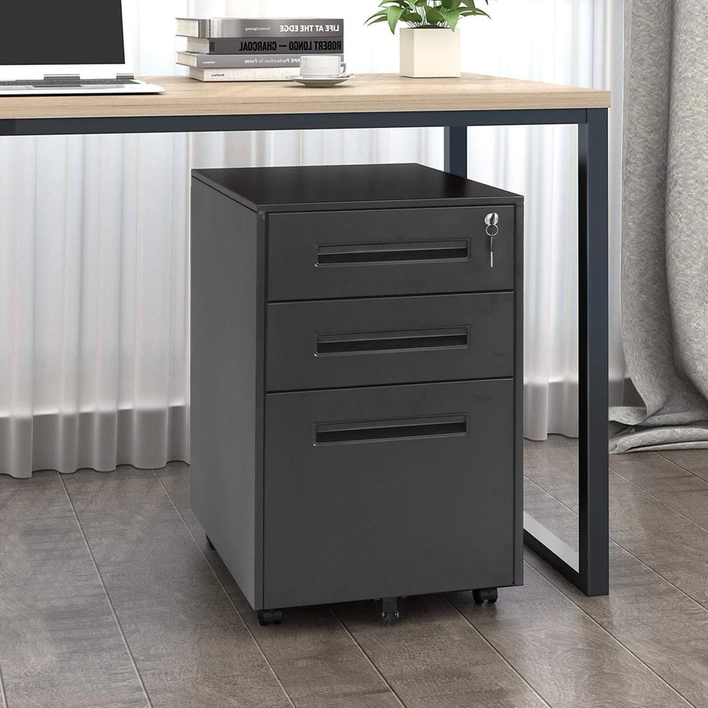 3 Drawer Rolling Metal Locking File Cabinet M274077