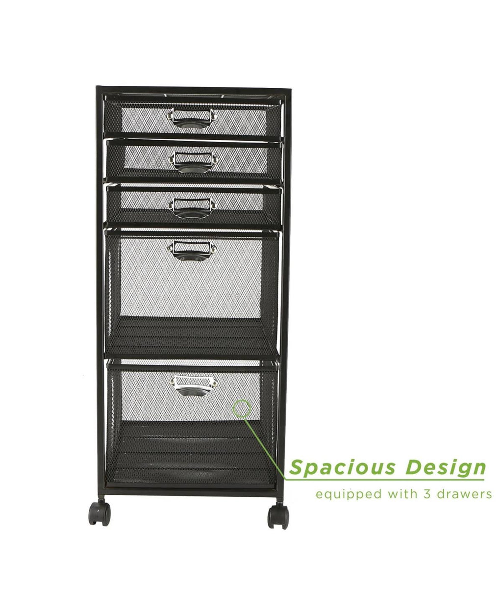 5-Tiered Drawer Storage Cart Black A50961