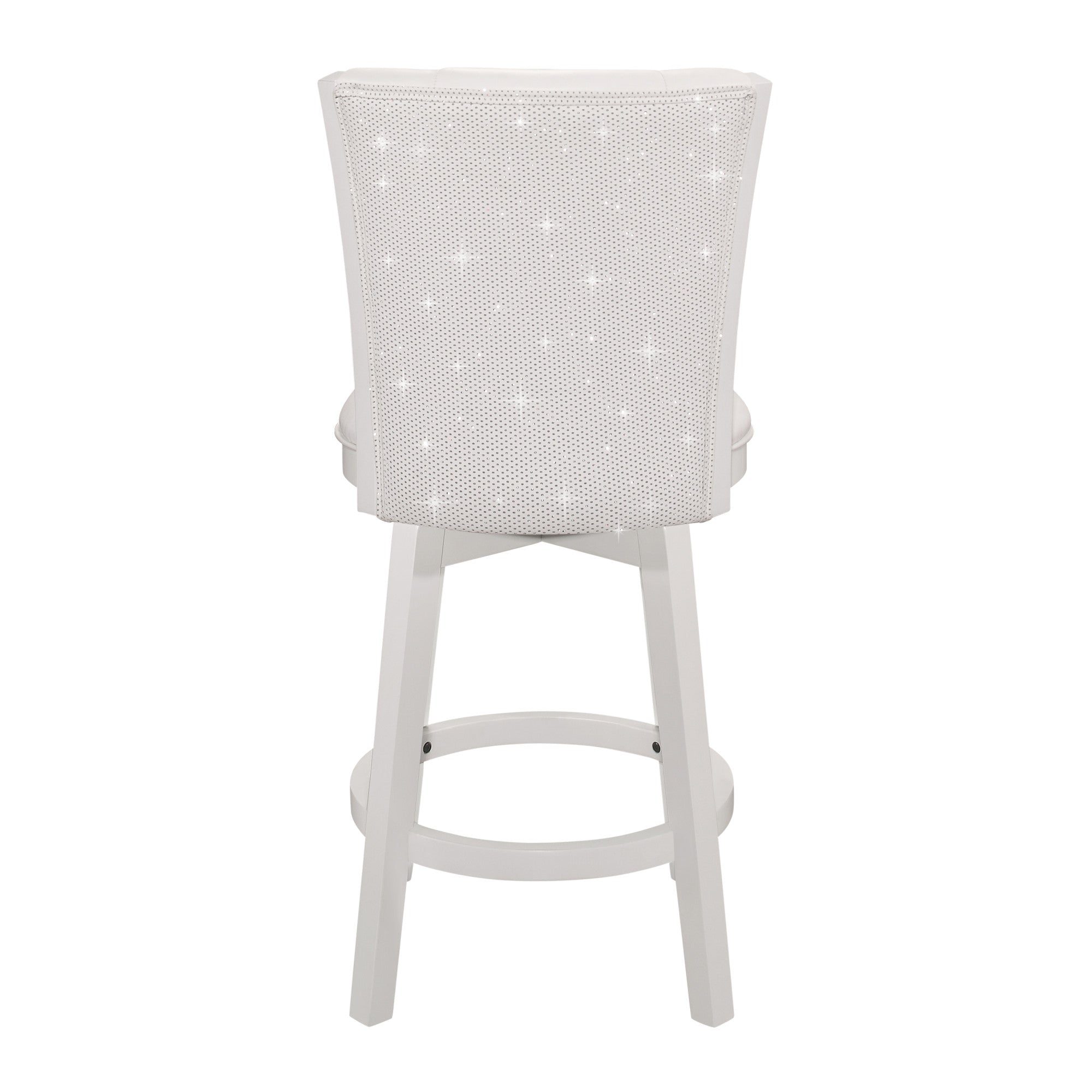 White Wood Counter Height Swivel Stool with Upholstered Back W687