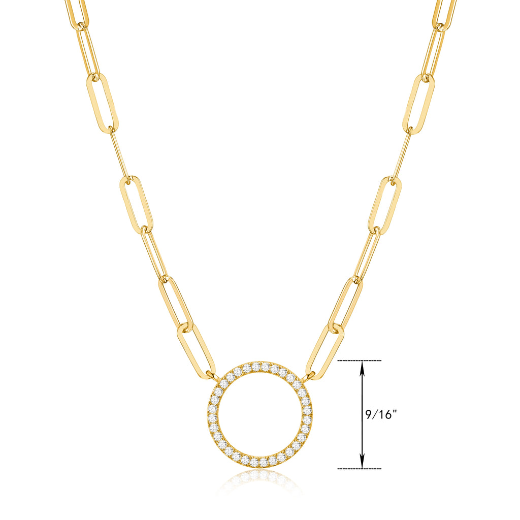18K Gold Over Sterling Silver Paperclip Necklace, 18" + 2" Extension X76038