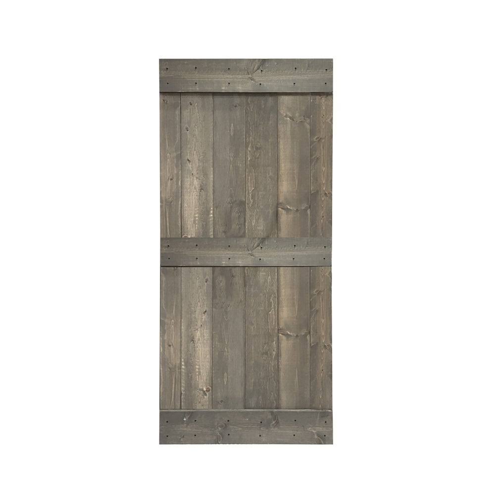 Solid Sage Green Stained Pine Wood Interior Sliding Barn Door Slab F571397