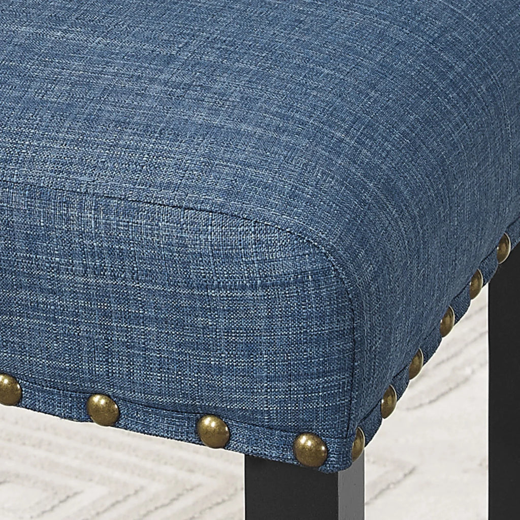 Gray Fabric Bar Stool with Nailhead Trim (Set of 2) Z540