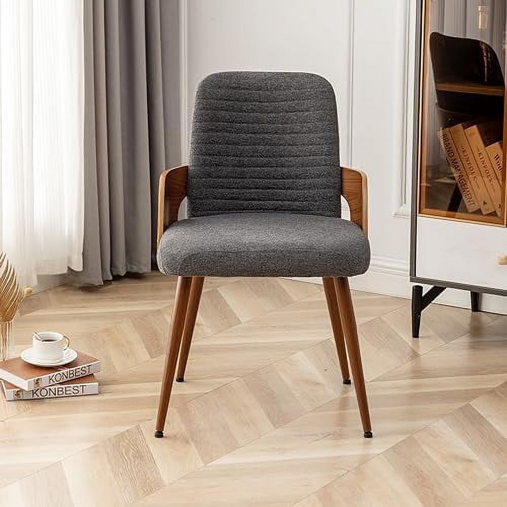 Dining Room Chairs Set of 2 Upholstered Faux Leather Metal Legs Armless I6256