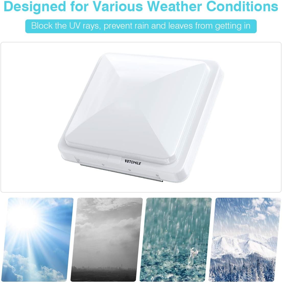 RV Roof Vent Lid Cover 14 inch White 2 Pack X76892