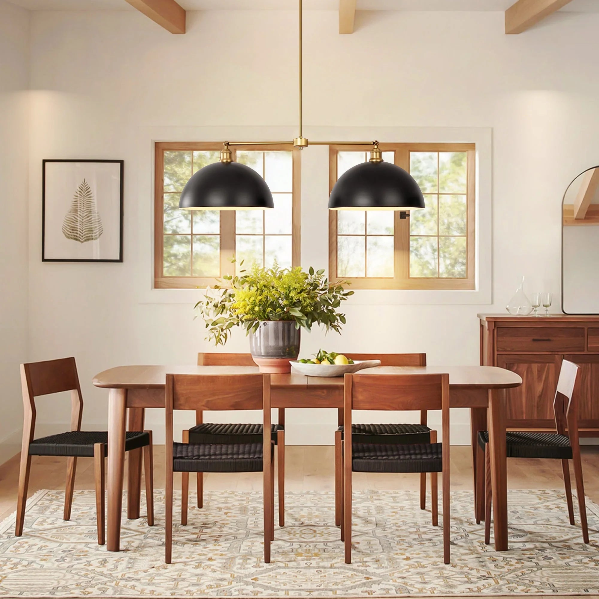 2-Light Linear Dome Industrial Pendant E2191