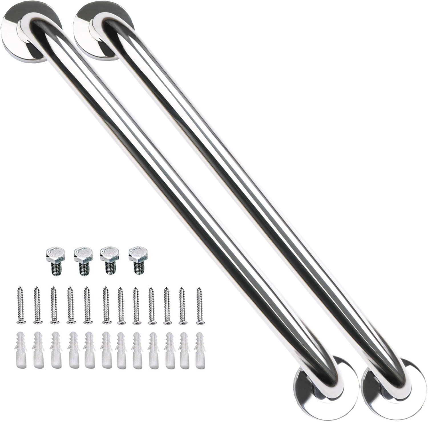 2 Pack 32 Inch Stainless Steel Chrome Bathroom Grab Bar Handle C84126
