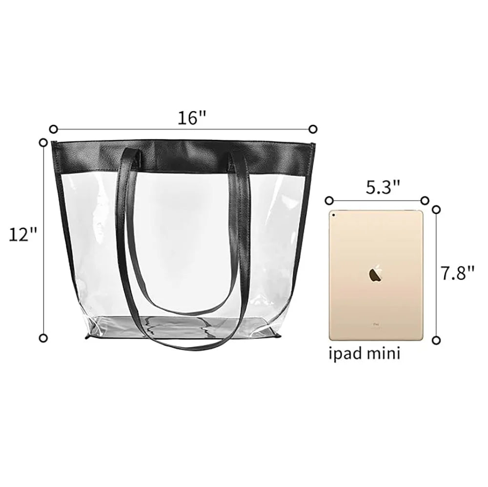 Clear Tote Bags with Magnetic Buckle Closure (1pc) G7001