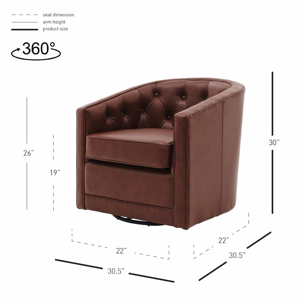 Top Grain Leather Swivel Chair D883012