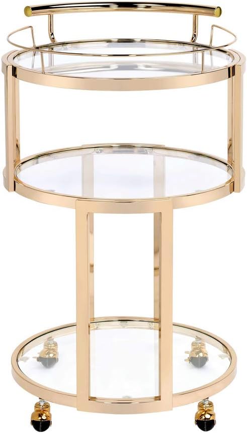 Gold & Clear Glass Cart P377121