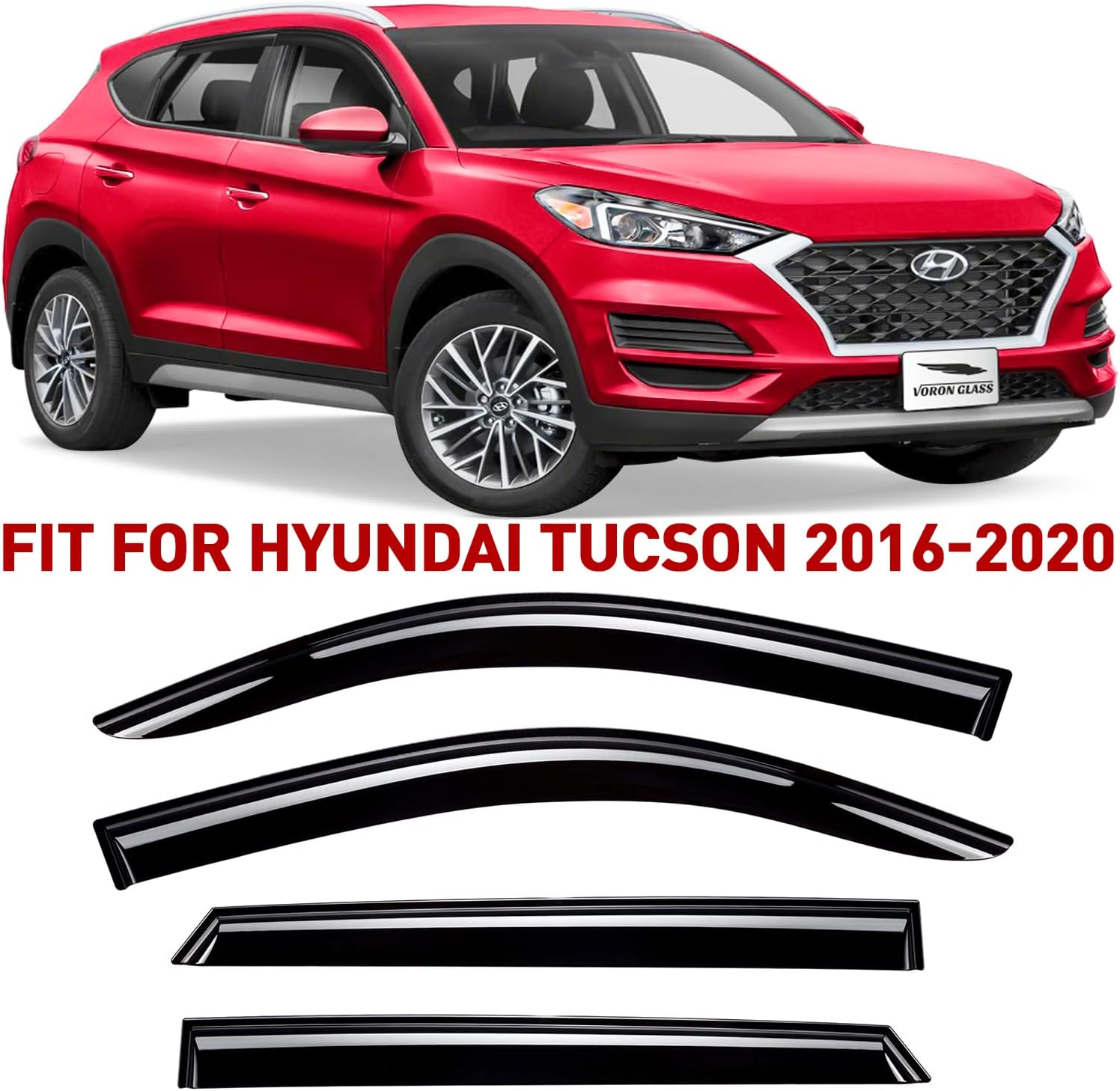 4 Pieces Glass Rain Guards for Hyundai Tucson M688