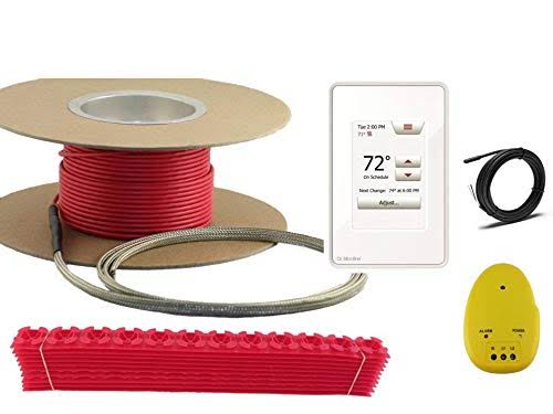 Electric Tile Radiant Floor Heating Cable with Programmable Thermostat S665292