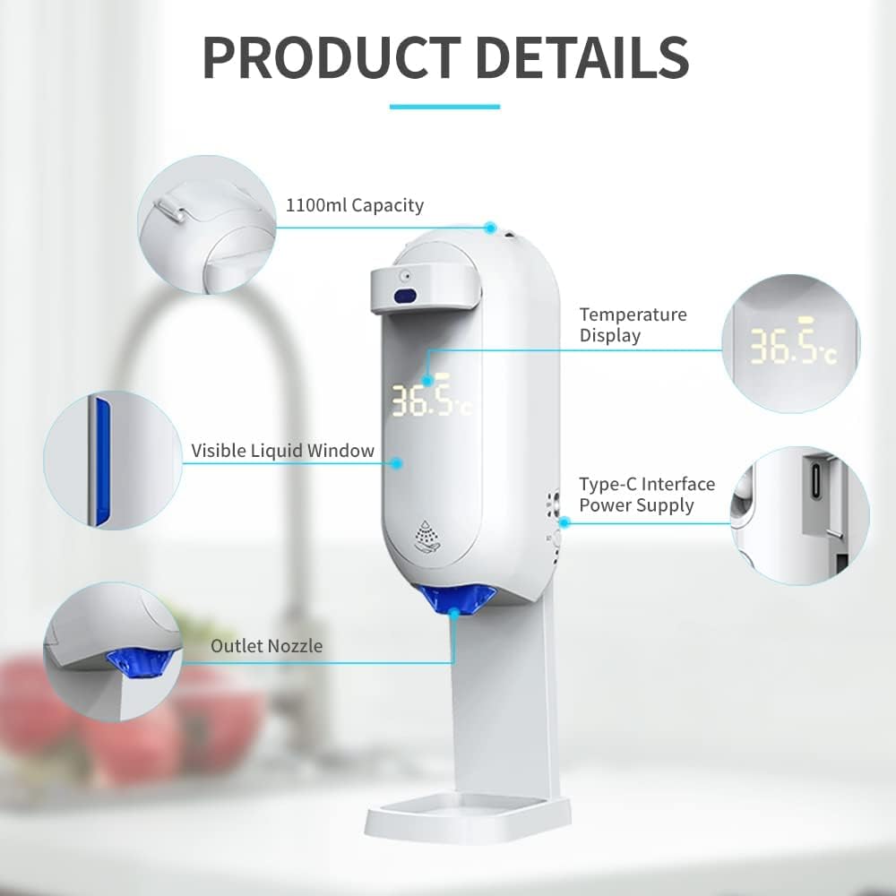 Automatic Soap Dispenser with Stand and Touchless Thermometer G78781