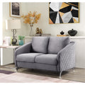 Gray Velvet Loveseat Couch F506
