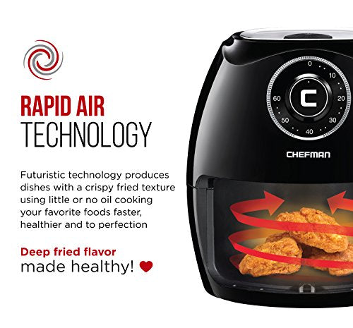 6.8 Quart Air Fryer Oven with Flat Basket D98624