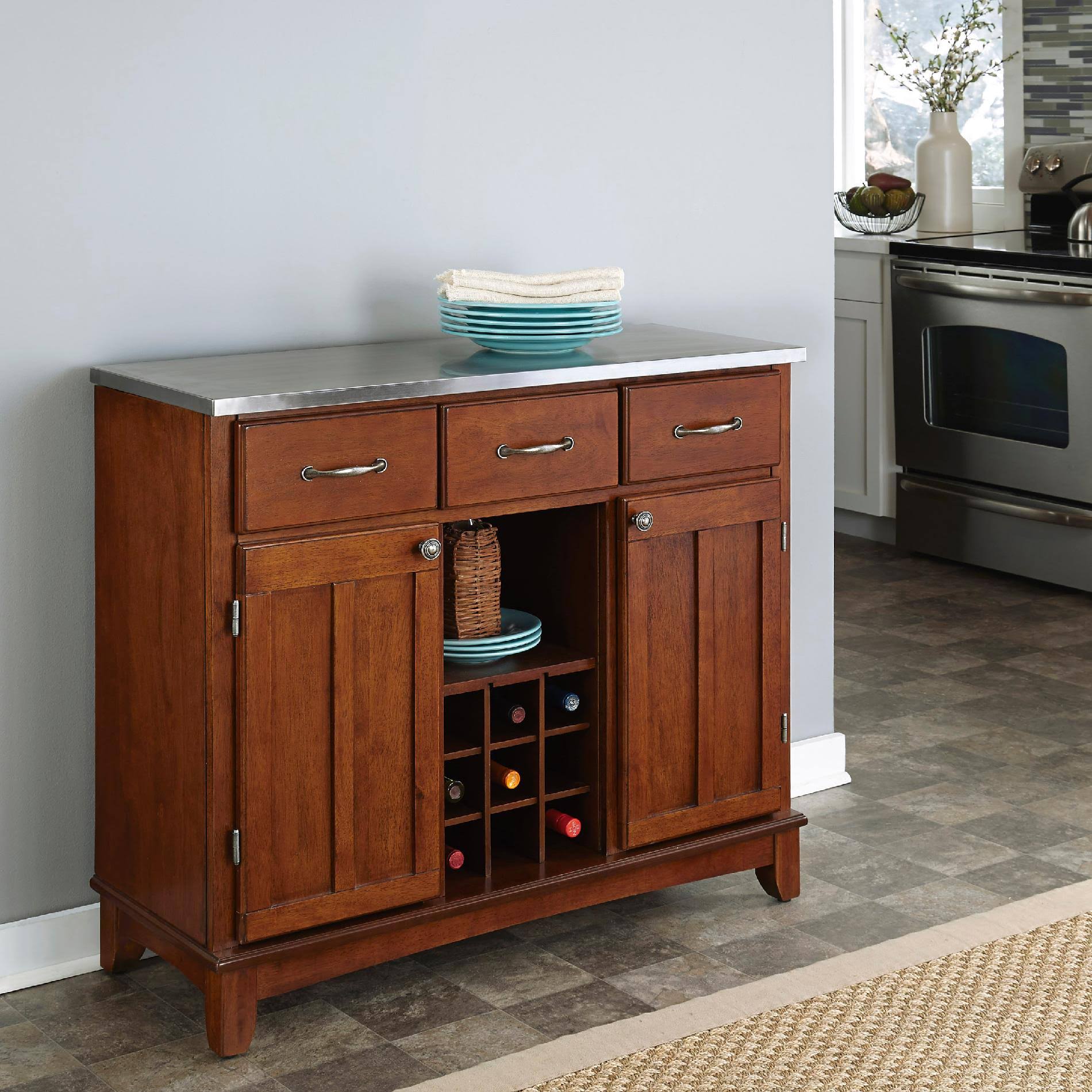 Cherry Hardwood Buffet Server D9668