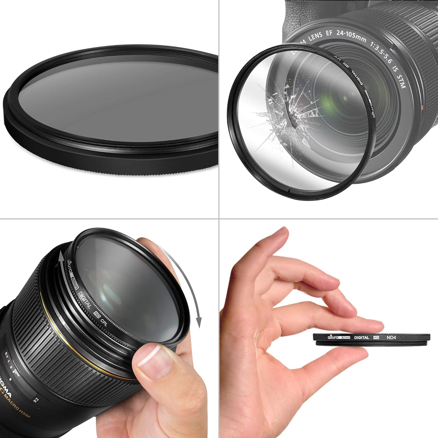 95MM Lens Filter Kit with ND, CPL, UV Filter and Lens Filter Case S194643