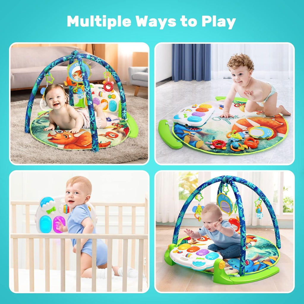 Baby Gym Play Mat with 5 Sensory Teether Toys, Musical Activity Center, Pack of 2 Z184