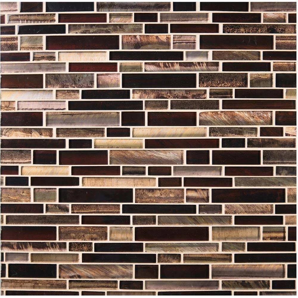 12 in. x 12 in. x 8 mm Glass Mesh-Mounted Mosaic Wall Tile V1454