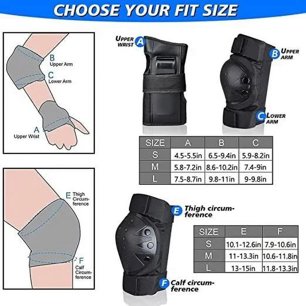 Blue Knee Pads for Skateboard Roller Skating Bicycle Scooter F4319