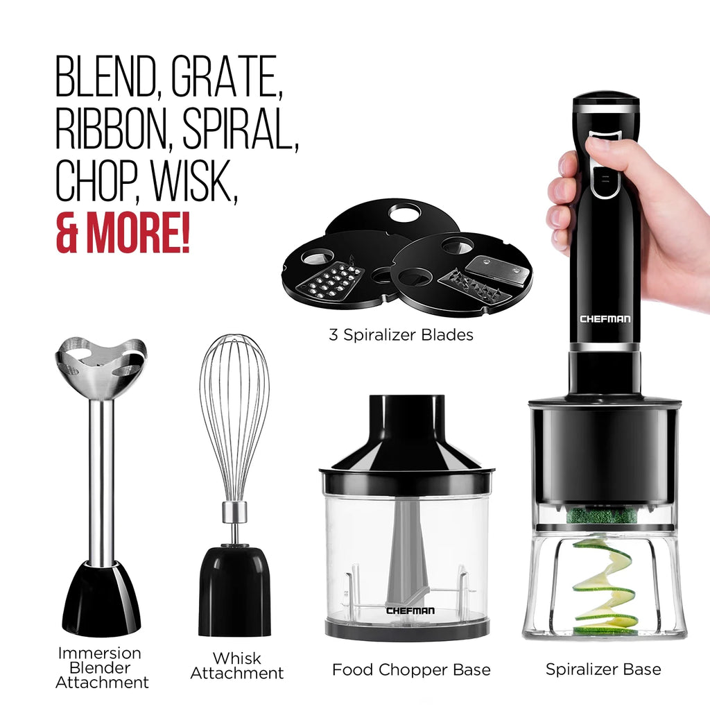 6-in-1 Electric Spiralizer & Immersion Blender, Black P898030