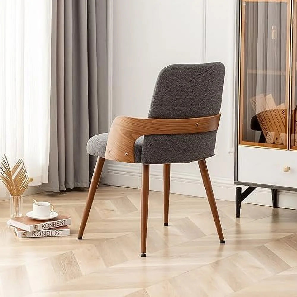 Dining Room Chairs Set of 2 Upholstered Faux Leather Metal Legs Armless I6256