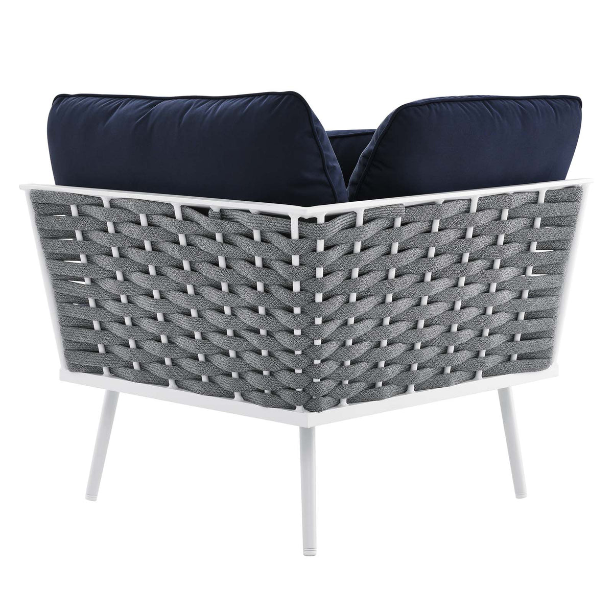 White Navy 9 Piece Aluminum Outdoor Sectional Sofa Set Y380