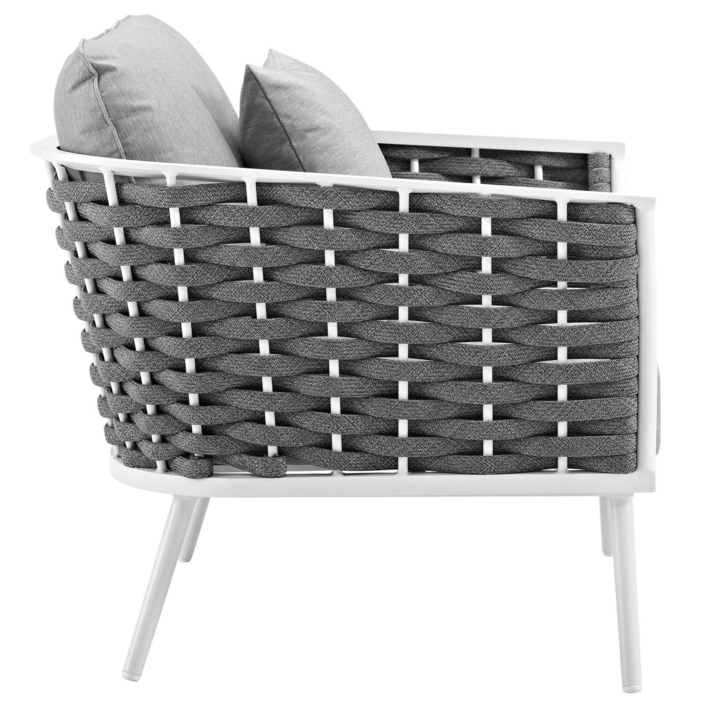 White Gray 3 Piece Outdoor Aluminum Sectional Sofa Set Z367