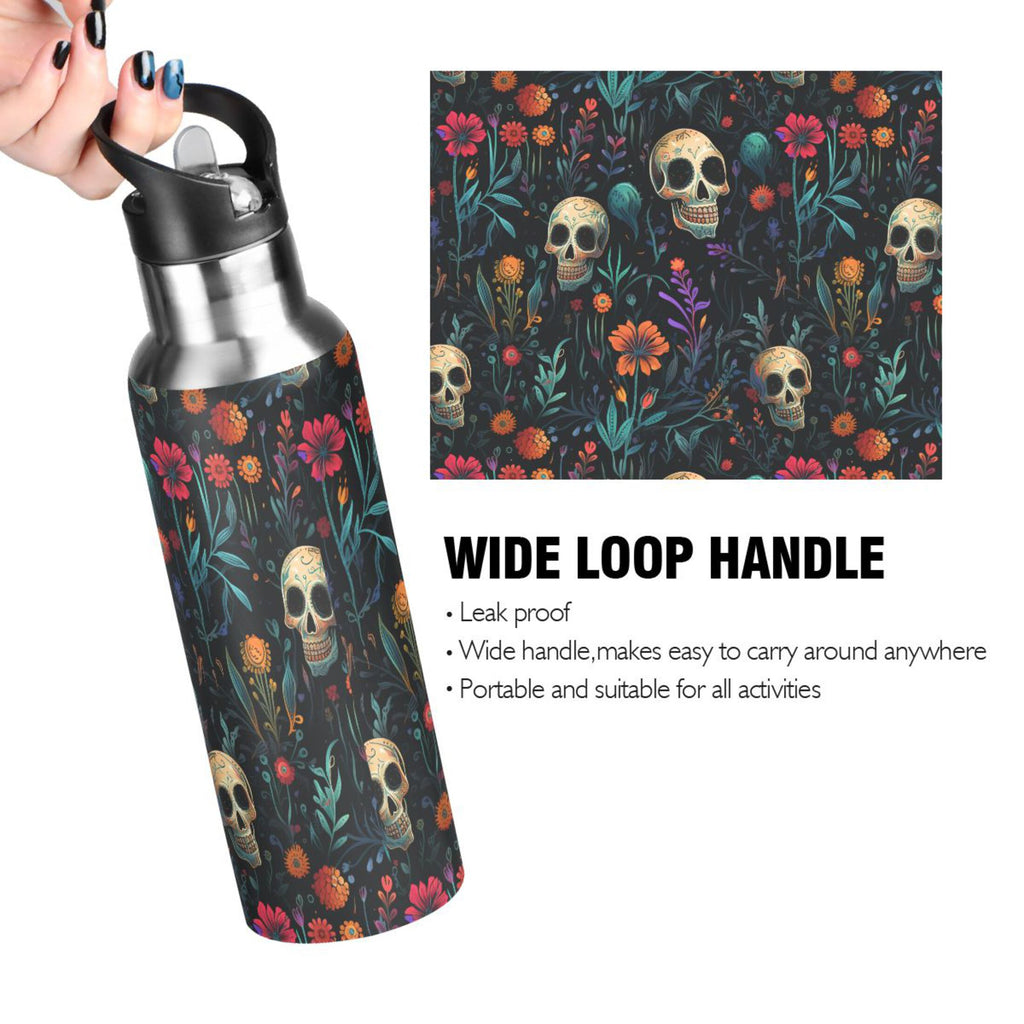 20 oz Insulated Stainless Steel Water Bottle with Straw Lid Q8720