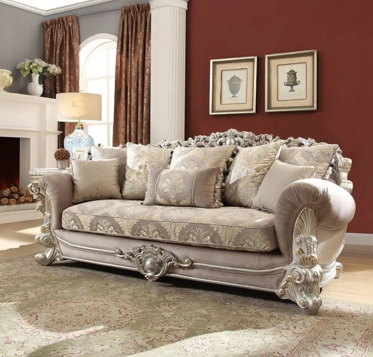 Carved Wood 3Pcs Sofa Set P771987