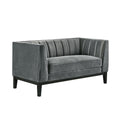 Light Grey Velvet Loveseat M3610