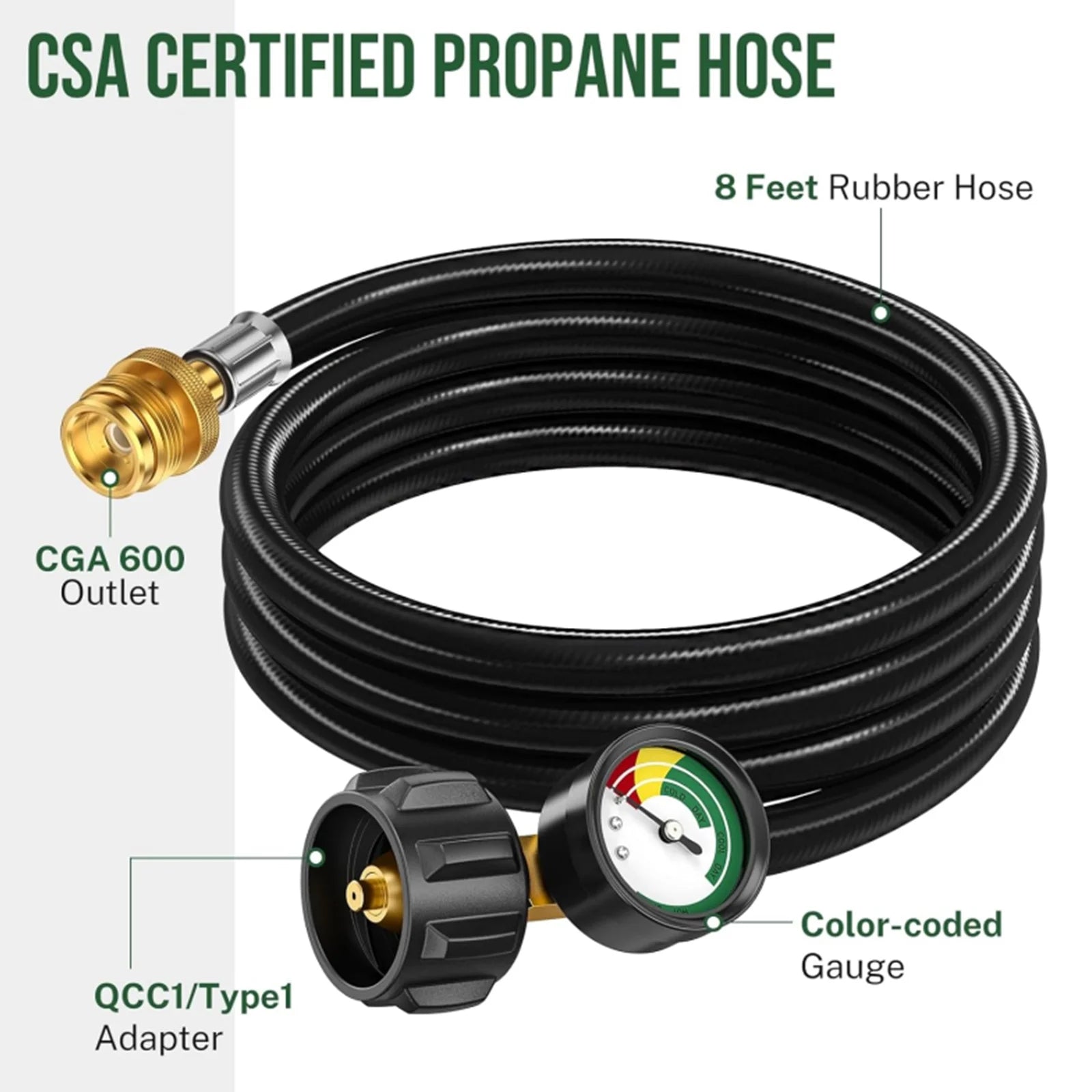 8FT Propane Hose Adapter 1lb to 20lb X24828