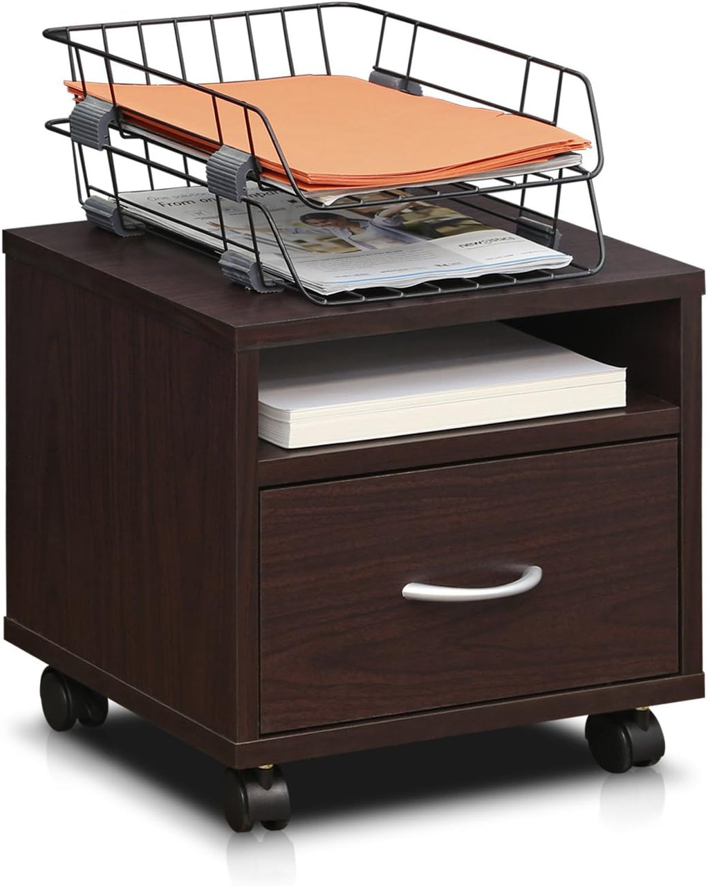 Utility Cart with Casters, Espresso P166