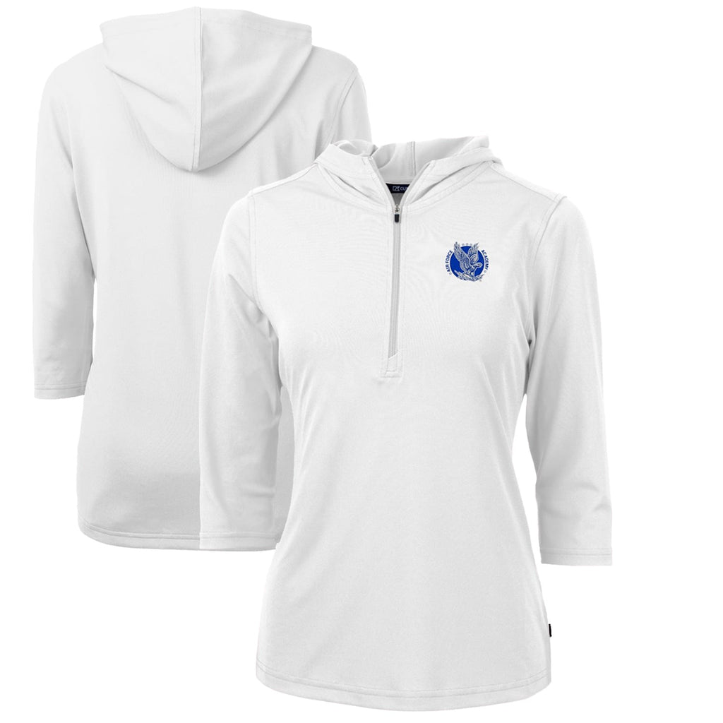 White Half-Zip Pullover Hoodie X107353