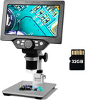 7 inch 1080P LCD Digital Microscope with 32G TF Card, 1200X Magnification, 12 Megapixels, 8 Adjustable LED Light P14742