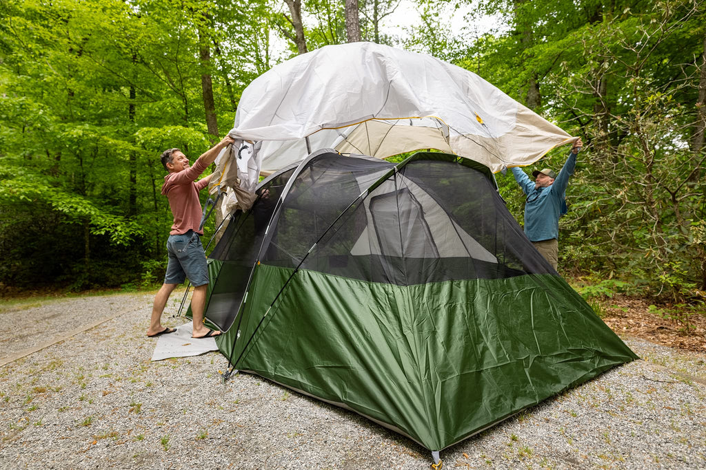 Beige/Green 8 Person Hybrid Dome Family Camping Tent H741015