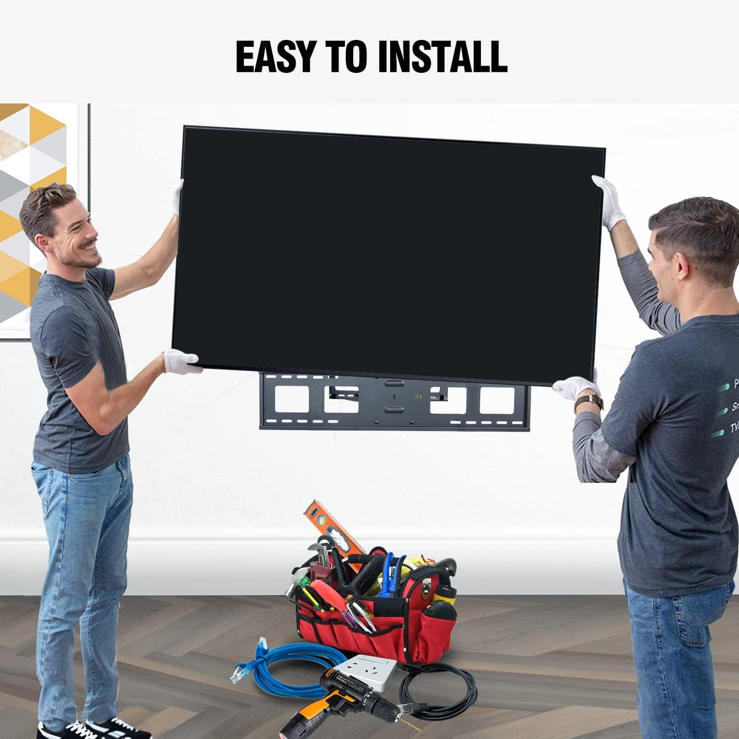 Extra Long Arm Full Motion TV Wall Mount Bracket with 48" Extension Articulating Arm H70478