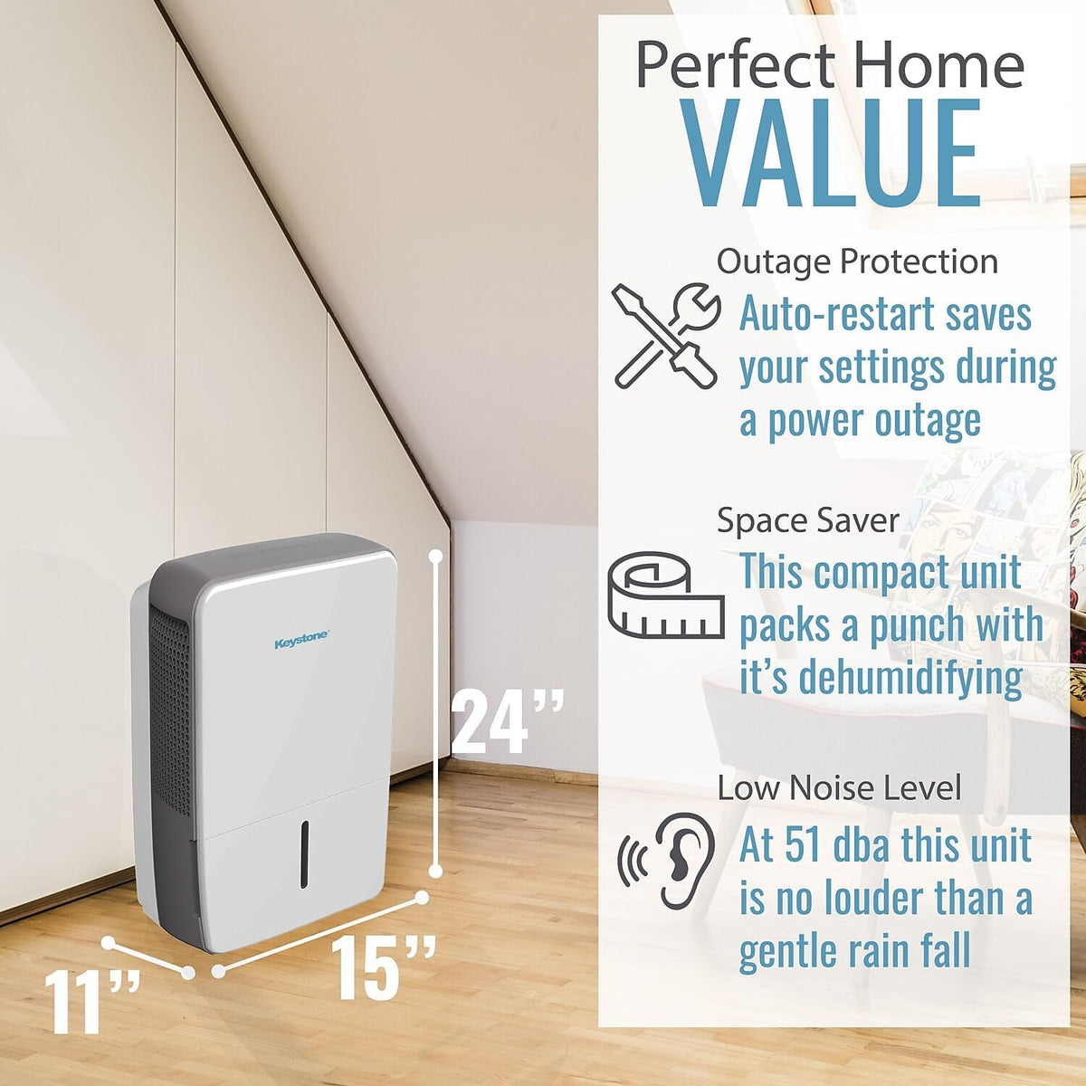Portable Dehumidifier for Basement and Large Rooms up to 4,500 Sq.Ft. Q6475