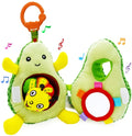 Clip on Stroller Toy with Mirror, Plush Avocado Toy Z439431