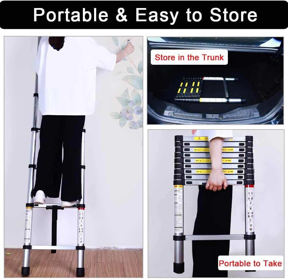 9.5FT Aluminum Telescoping Ladder V3477