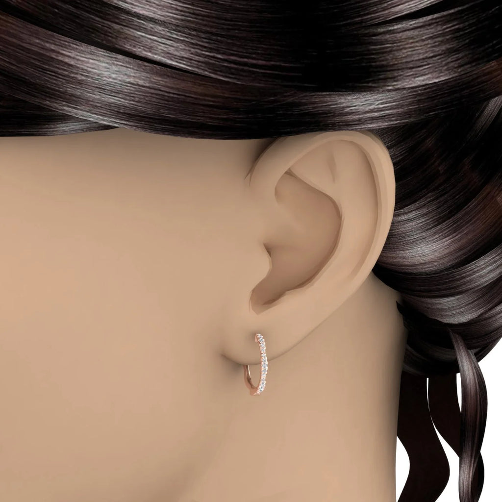 1/4 Carat Diamond Hoop Earrings in 10K Rose Gold A37677