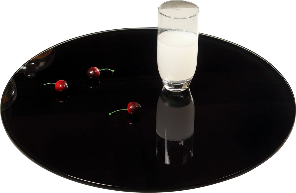 24-Inch Glass Black Round Rotating Tray I707
