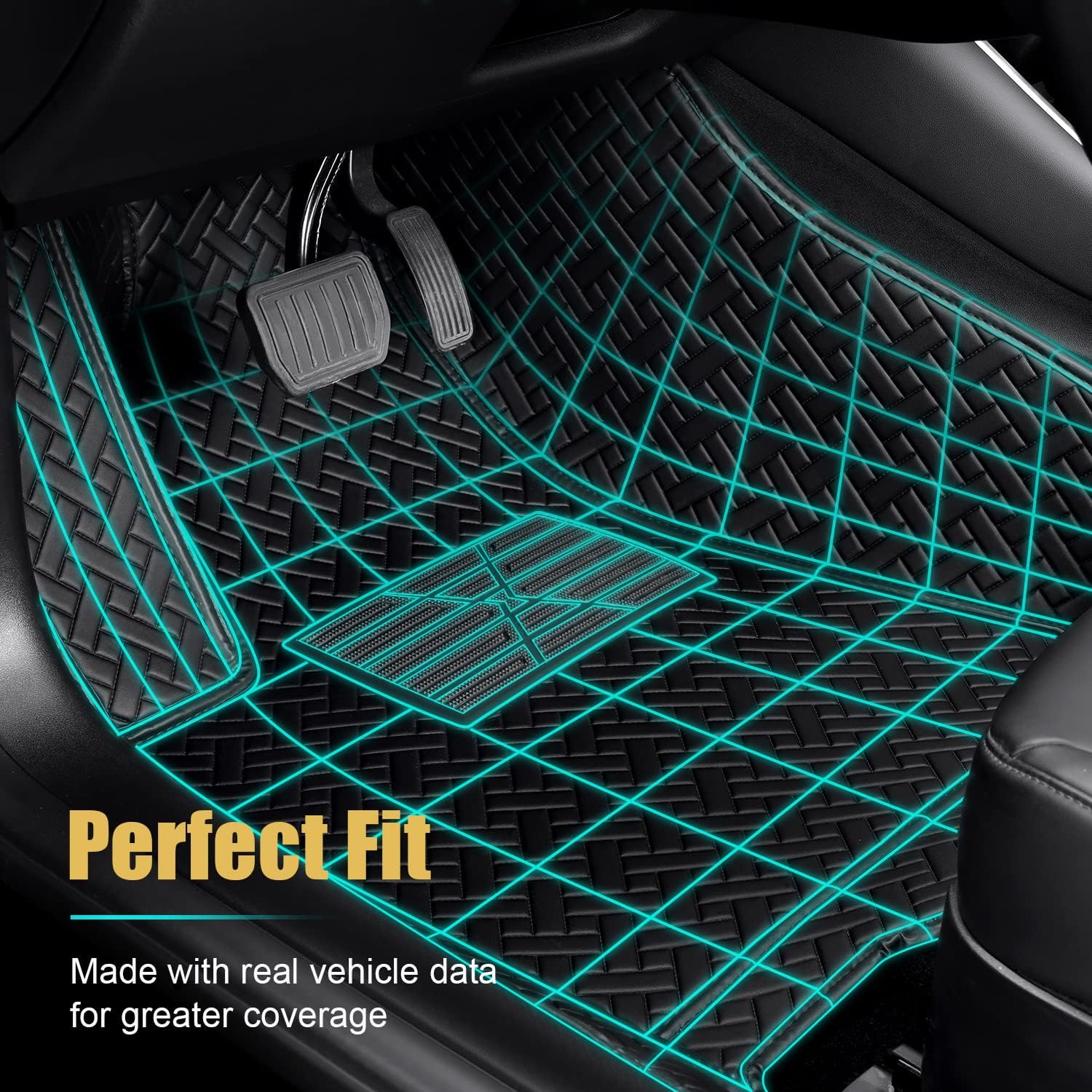 Black Waterproof Car Floor Mats for Tesla Model 3 M50517