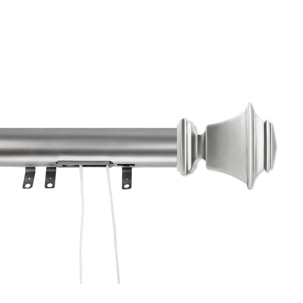 Satin Nickel Decorative Traverse Rod with Sliders D125725