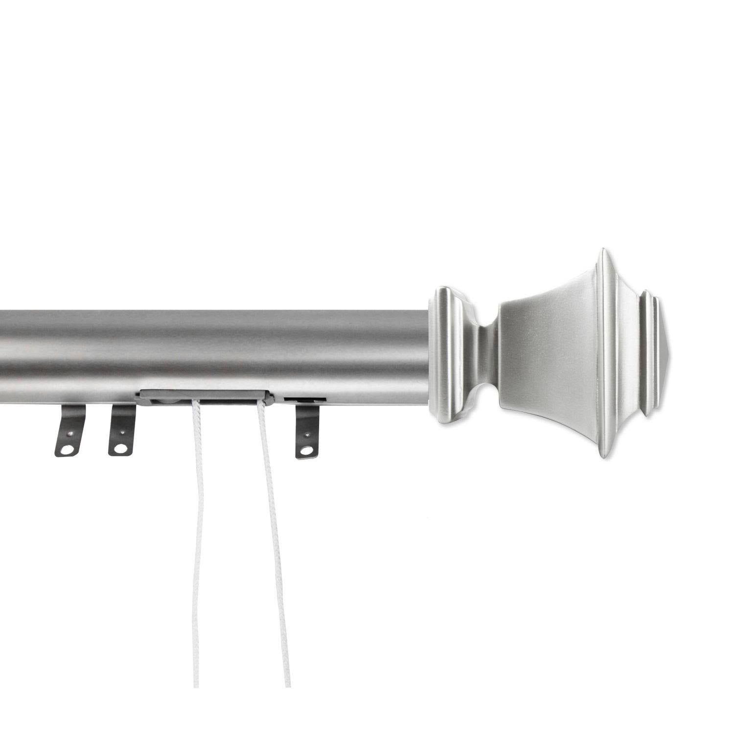 Satin Nickel Decorative Traverse Rod with Sliders D125725