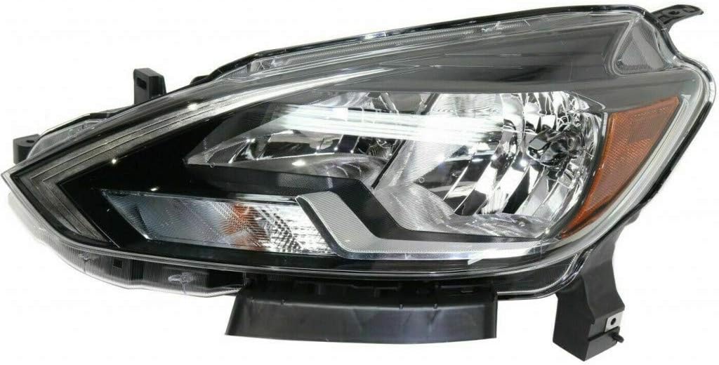 Passenger Side Black Trim Headlight for Nissan Sentra 2016 2017 2018 T601671