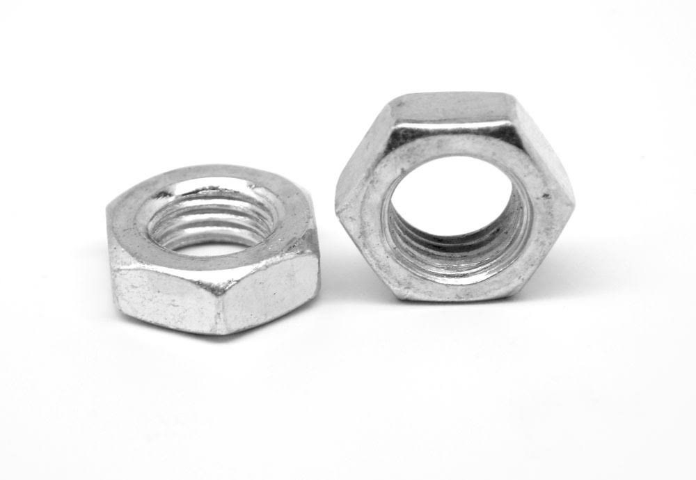 1/4-28 Fine Thread Grade 5 Hex Jam Nut Medium Carbon Steel Zinc Plated X176