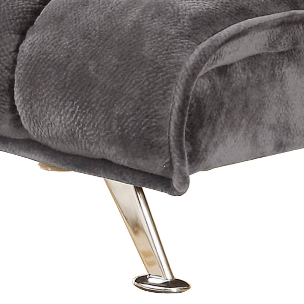 Gray Convertible Fabric Chair with Metal Legs J46073
