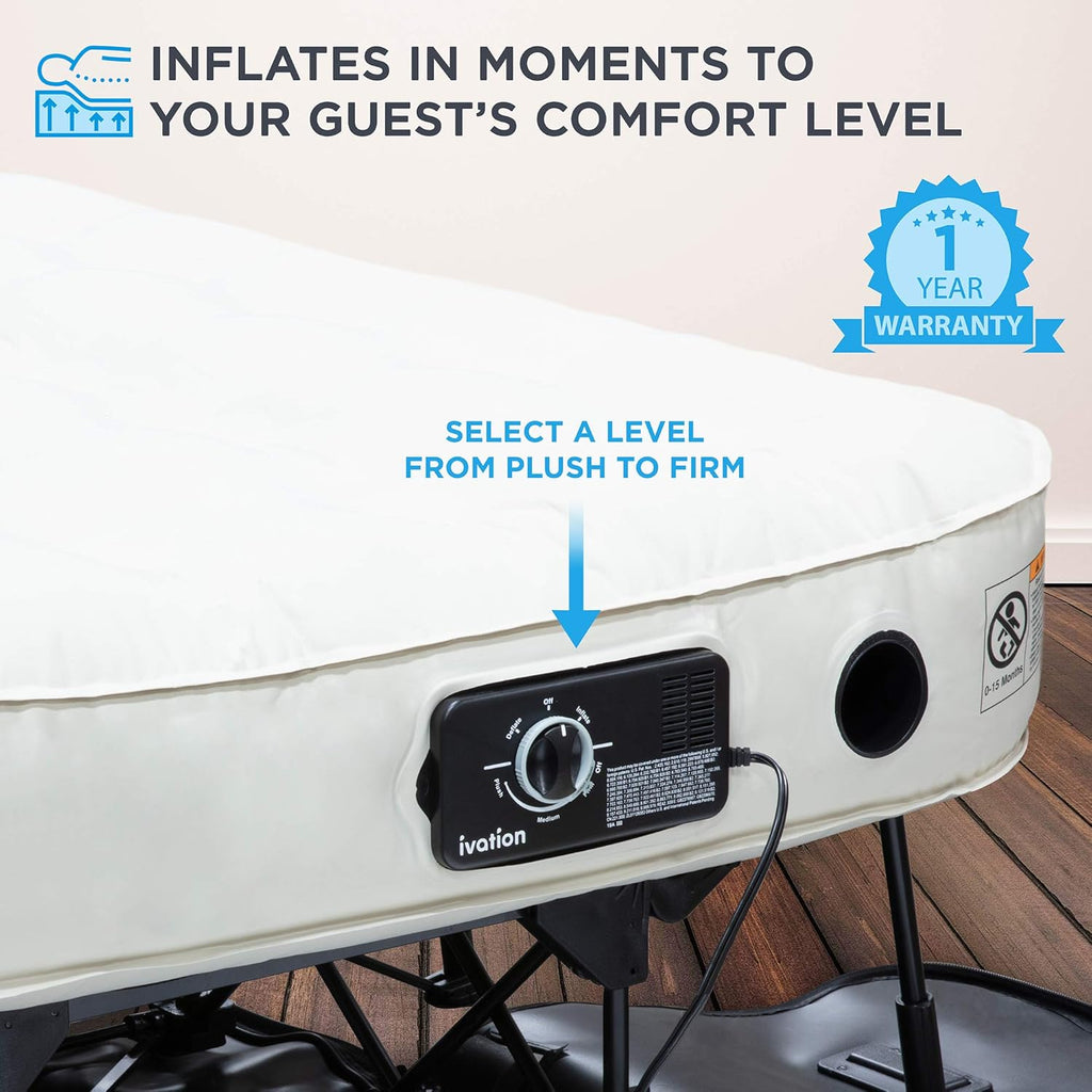 Queen Air Mattress with Frame & Rolling Case Z3802