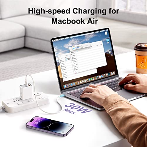 20W Dual Port USB-C Wall Charger (White) Z6685